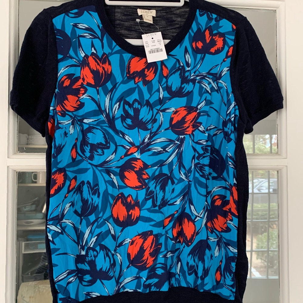 J. Crew flowered top! Size M